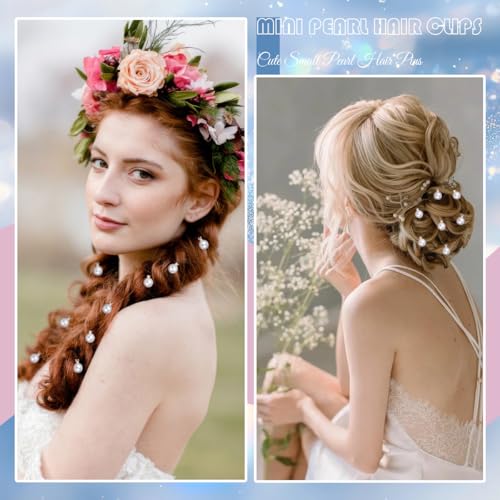 30 Pcs Mini Pearl Hair Clips Cute Small Pearl Hair Pins Brides Hair Barrettes Hair Accessories for Women Girls Wedding Valentine Day Halloween Christmas Birthday Party Daily Use (White) - color: White