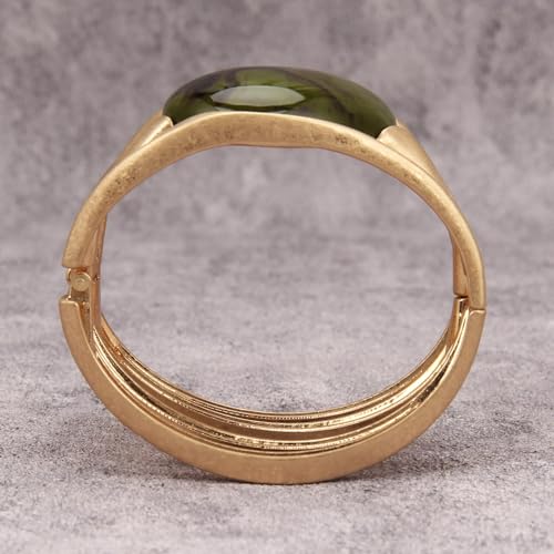 Gold Cuff Bracelet for Women Chunky Bracelet Statement Bracelet | Chunky Bangle Bracelets for Women Silver Beaded Open Bangle Stackable Stretch Bead Bracelet Boho Jewelry Gift for Wife Couple - style: Women's Gold Cuff Bracelet