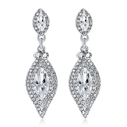 Elegant Crystal Rhinestone Teardrop Chandelier Wedding Bridal Dangle Drop Earrings - style: Style02