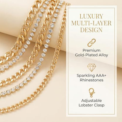 Waist Chain for Women - Silver Body Chain Crystal Body Jewelry, Stylish Adjustable Belt for Summer Beach Bikini Rave Festival Outfit Accessories - color: Gold-1