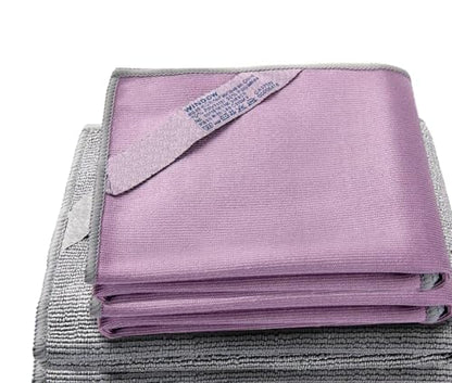 Longmann Set of 2 NΘrwex Basic Package Window Cleaning Cloth and Enviro Cloth Glass Cloth, Cleaning Cloth, Streaks Scratches Free (2 Purple and 2 Grey) - color: Purple 2 Pack, Grey 2 Pack