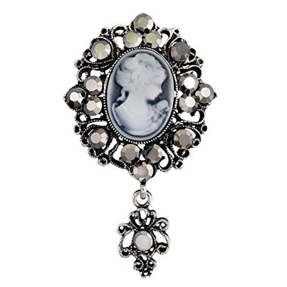 JJTZX Victorian Black Velvet Lace Choker Gothic Lady Cameo Necklace Gift for Her - style: Cameo brooch 1