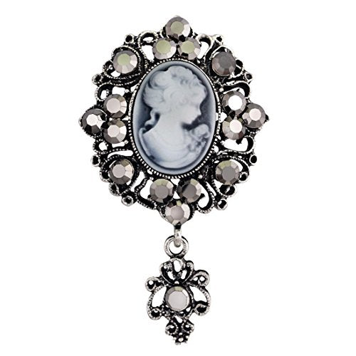 JJTZX Victorian Black Velvet Lace Choker Gothic Lady Cameo Necklace Gift for Her - style: Cameo brooch 1