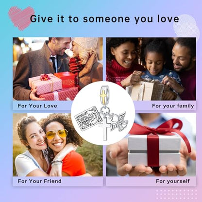 LUXILLA Love You Best Friend Grandma Wife Heart Charm 925 Sterling Silver Charms Fit for Bracelets Necklace Jewelry Gift for Women - color: Angel & Cross Charm