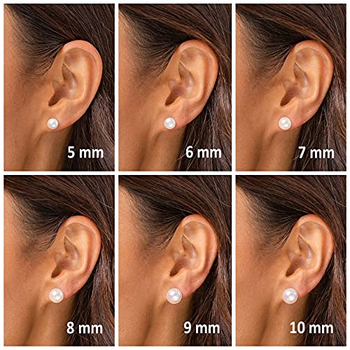 PAVOI 14K Gold Plated 925 Sterling Silver AAA+ Quality Handpicked Freshwater Cultured Stud Pearl Earrings - Trendy Hypoallergenic Jewelry - style: 7.5mm