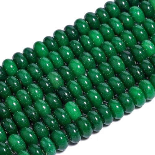 Songxi 5x8mm Natural Canada Green Stone Rondelle Beads, 75PCS Spacer Round Loose Abacus Beads for Jewelry Making, Gemstone for Bracelet Necklace Earrings, Arts and Crafts - color: Canada Green