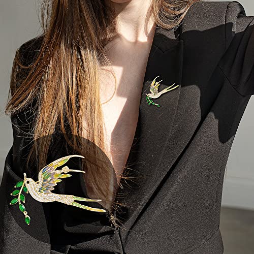 Brooches for Women, Shiny Cubic Zirconia Brooch Pins for Women Fashion Brooch Pin Broach Jewelry Gift - color: Swallow