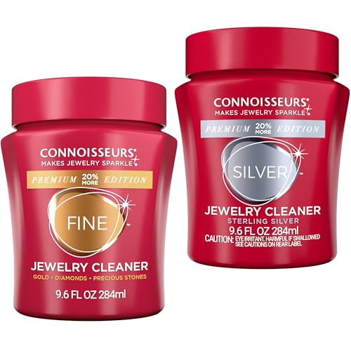 CONNOISSEURS Premium Edition Jewelry Cleaner, Value Size 9.6oz - Pick from Fine, Silver or Delicate Jewelry Cleaner - style: Fine & Silver Jewelry Cleaner - 9.6 Ounce