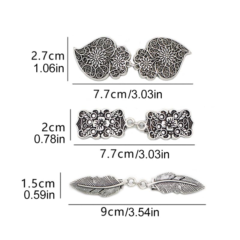 Vintage Sweater Swirl Clip Cape Cloak Retro Cardigan Shawl Collar Clasp Dress Shirt Brooch Clip - style: B x 1