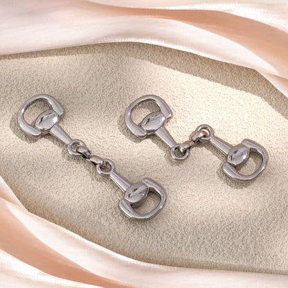 Joez Wonderful Scarf Ring Clip, Wide Band Chunky Chain Silk Scarf Buckle, Shawl Clips Scarf Clasp Holder Scarves Pin - color: (Horsebit) 60mm Silver