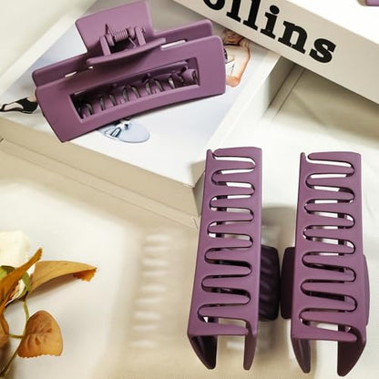 18 Pack Hair Claw Clips,Hair Clips For Women,Large Hair Claw Clips For Thick Hair,Nonslip Matte Hair Clips Hair Accessories Women Girl Birthday Christmas Gift (18 Pack Purple) - color: Purple