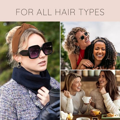 Top Knotted Headband for Women Trendy 4 Pack, Wide Head Bands for Women's Hair Knotted, Chunky Cute Women's Headbands Fashion, Black Brown Leopard
