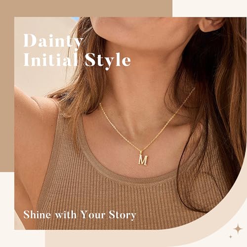 Turandoss Initial Necklaces for Women - 14K Gold Plated Dainty Letter A-Z Pendant Necklace Personalized Trendy Fashion Jewelry for Women Girls Birthday Gifts - color: H
