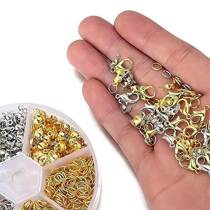 462 Pcs Lobster Claw Clasps with Jump Ring Opener and Tweezer | for Jewelry Making Kit,Lobster Clasp Set with Open Jump Rings Connectors,Bracelet Making Kit for Jewellery DIY Craft