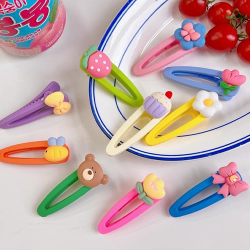 10pcs Hair Clips Cartoon Fruit Hairpins Set for Kawaii Hair Accessories Mixed Styles Style