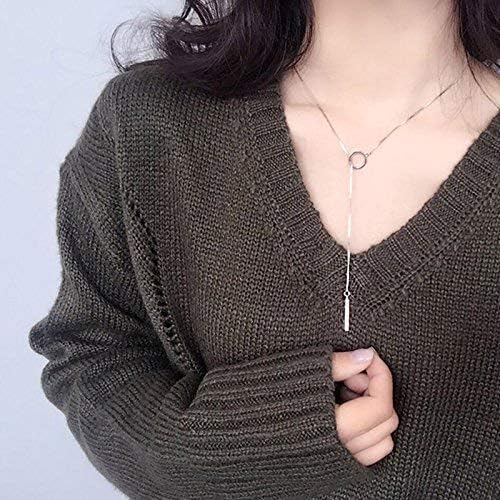 choice of all Rose Gold Necklaces Lariat Necklace for Women Slip Chain Necklace Y-Shaped Pendant Necklaces Trendy Jewelry Gifts - color: A1:rose gold necklace