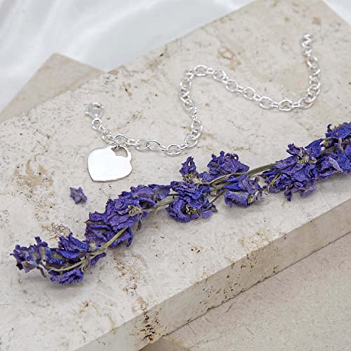 Tuscany Silver Women's Sterling Silver 16.8mm x 18.9mm Heart Charm Belcher Chain Bracelet of Length 19 cm/7.5''