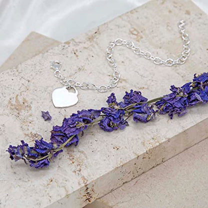 Tuscany Silver Women's Sterling Silver 16.8mm x 18.9mm Heart Charm Belcher Chain Bracelet of Length 19 cm/7.5''