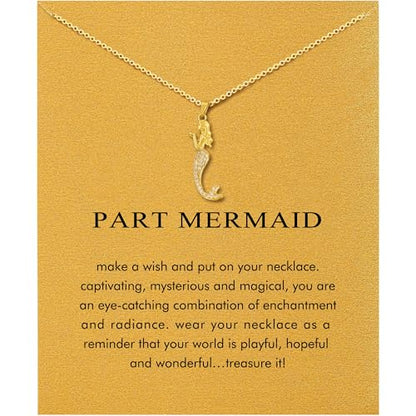 Baydurcan Dainty Gold Necklace for Women Ankh Mom Jesus Sun Star Necklace | 14K Gold Plated Pendant Necklaces Gifts for Friends Sister Mother, Birthday, Christmas, Graduation, Inspirational Gifts - style: Mermaid