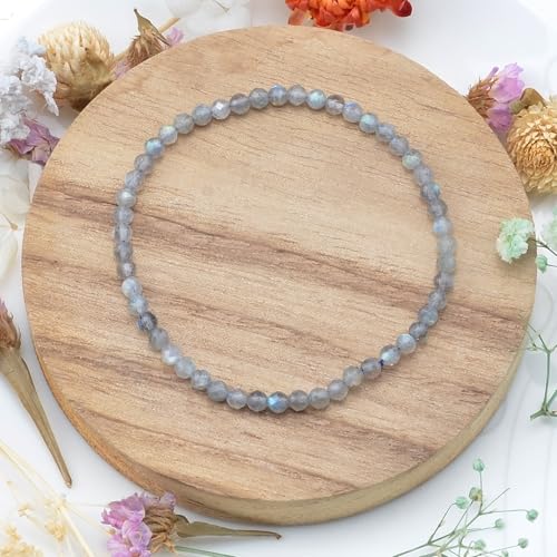 MASSIVE BEADS Natural Genuine Gemstone Beads Healing Crystal Chakra Reiki Jewelry Faceted Round Beads Bracelets 3mm - color: Labradorite