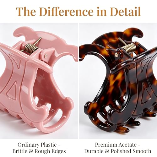 4Pcs Hair Clips for Women 4 Styles Small Medium Large Claw Clips for Thin Thick Curly Hair, Matte Rectangle Small Claw Clips for Thin/Medium Thick Hair, Hair Jaw Clip Nonslip (A) - style: A