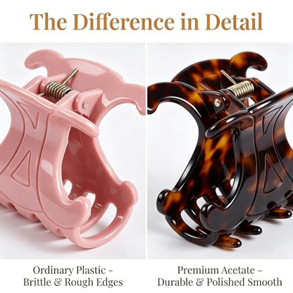 4Pcs Hair Clips for Women 4 Styles Small Medium Large Claw Clips for Thin Thick Curly Hair, Matte Rectangle Small Claw Clips for Thin/Medium Thick Hair, Hair Jaw Clip Nonslip (A) - style: A