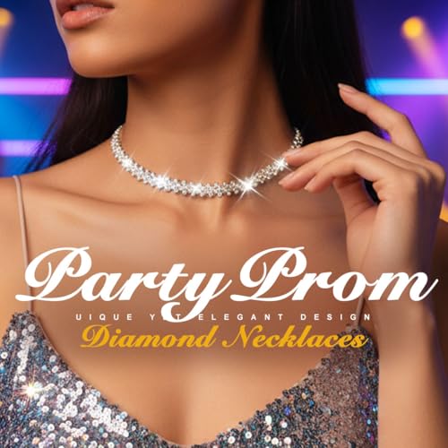 JEAIRTS Rhinestone Choker Necklace Silver Diamond Chain Jewerly for Women | Sparkly Multi-row Crystal Chokers Women's Wedding Prom Formal Jewelry Accessories - color: Silver