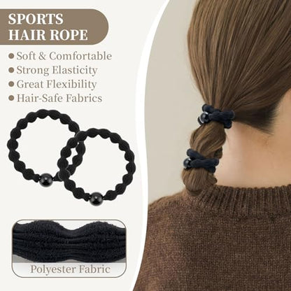 QIUTIMIY 10 Pcs No Damage Hair Ties Thick Hair Elastic Rubber Bands Hair Accessories Scrunchies Seamless for Women - color: Style 16