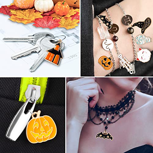 Halloween Charms for Jewelry Making, 50Pcs Earring Charm for Bracelets | Enamel Pendant Charms