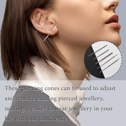 Piercing Taper Ball Grabber Tool Stainless Steel Nose Ear Piercing Kits | Nose Septum Eyebow Helix Conch Tragus Daith Piercing Jewelry Changing Tool,14G 16G 18G 20G Flat Back Earrings Applicator Tool - style: 14G Piercing Taper