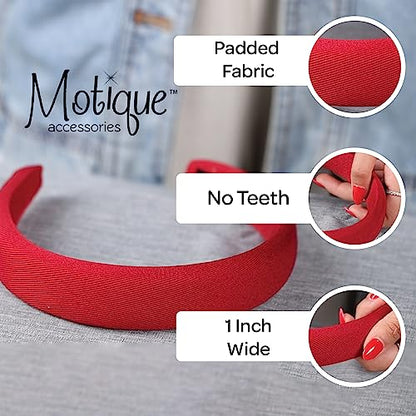 Red Padded Headband for Women - color: Red