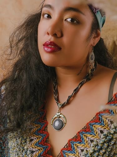 MINACHI Multilayer Beads Chain Necklace, Turquoise-Toned Stone Pendant, Vintage Hippie Retro Bohemia Style, Fashion Jewelry for Women - style: Necklace NEC.002