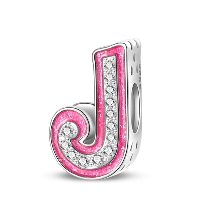 925 Sterling Silver Letter Charms Fits Pandora Bracelets Alphabet AZ Bead Charm for Bracelets Necklace with 5A Cubic Zirconia for Women Birthday Ceremony DIY Jewelry Gift - style: J