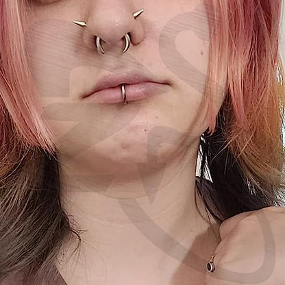 ZS 20G Spike Nose Rings Studs, 18G Stainless Steel Spike Stud Earrings, 16G Septum Lip Rings Cartilage Tragus Helix Piercing for Women Men - color: 12pcs 20g nose screw studs