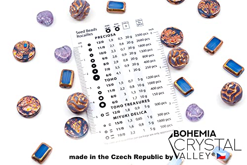 2.1oz (60g) of Glass Focal Bead Mix with Roses, Table-Cut and Cracked Czech Beads, PG Blue Copper Violet - color: Focal Copper Violet