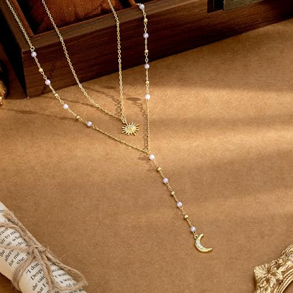 CHESKY Long Necklace for Women, 14k Gold Plated/Streling Silver Lariat Y Necklaces - style: y necklace 16