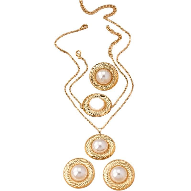 Pearl Necklace for Women Dainty Pearl Necklace Timeless Jewelry christmas gifts friendship gifts for women - color: E-Fashion Pearl Jewelry Set