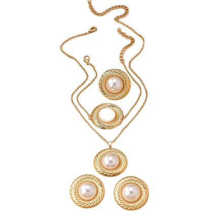 Pearl Necklace for Women Dainty Pearl Necklace Timeless Jewelry christmas gifts friendship gifts for women - color: E-Fashion Pearl Jewelry Set