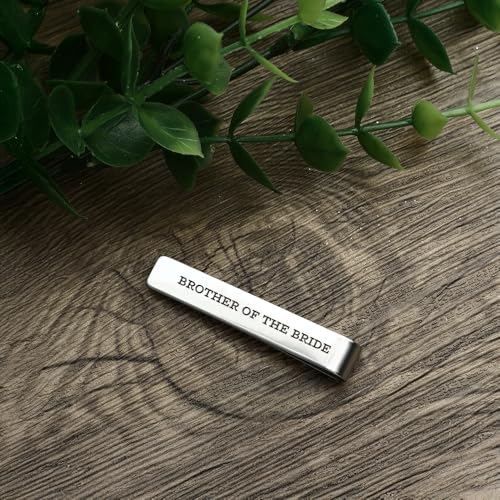 Brother of The Bride Gifts Best Man from Groom Sister Bride Stainless Steel Tie Clip Bar Pin Tie Clips Man of Honor Groomsman Gifts for Wedding Sister Marriage Gift Presents for Men Brothers