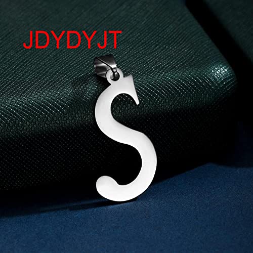 Stainless Steel Initial Letter Connector Charms Alphabet Pendant Diy Craft for Jewelry Making Necklaces Bracelets Keychain - color: Stainless Steel S