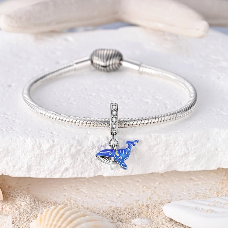 Birthday Fashion Heart Dangle Charm for Bracelets and Necklace Pendant Bead Charms Jewelry Present for Women Family Friends - style: Blue Whale
