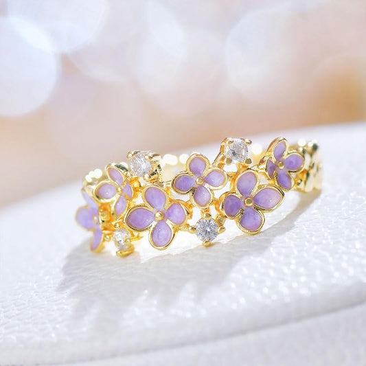 1PCS Adjustable Open Ring Stackable Thin Band Statement Ring Assorted Shape Minimalist Dainty Finger Rings - color: Purple, style: #2