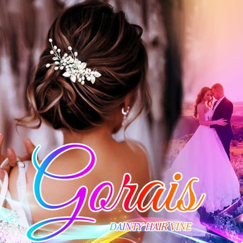 Gorais Bride Wedding Hair Vine Pearl Bridal Headpieces Leaf Hair Accessories for Women and Girls - color: a-silver