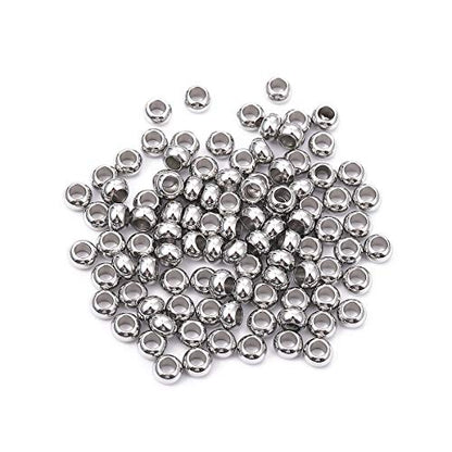 Stainless Steel Spacer Beads 5x3mm Rondelle Loose Charm Caps Beads for DIY Jewelry Making 100pcs with 2.5mm Hole - color: 5x3mm 2.5mm