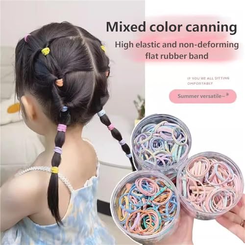 Colorful Hair Rings For Women High Flexibility Braided Ponytail Rings Sport Ready Mixed Hues Mixed Hair Elastics Set - color: Black