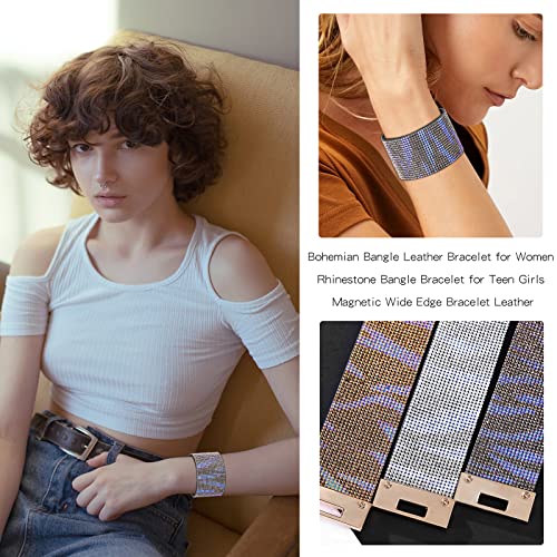 Long tiantian Boho Western Bracelets for Women Leather Wrap Bracelets Turquoise Bracelet Western Jewelry Country Concert Outfits - color: bangle bracelets for women(grey)