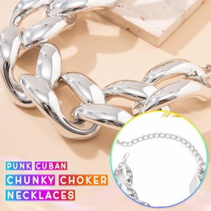 CLOACE Chunky Choker Necklace Gold Cuban Link Necklaces Chain Fashion Jewelry for Women - color: S-A
