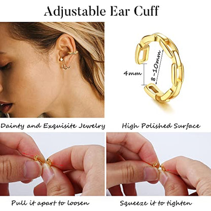 Dochais Ear Cuff Non Piercing for Women Cartilage Clip on Earrings | Gold and Silver Ear Cuffs Helix Cartilage, Fake Earrings, Wrap Earrings, Non Piercing Ear Clip Cartilage - style: A-52 Pcs(Gold/Silver)
