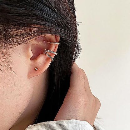 3PCS Ear Cuffs Non Piercing Gold/Silver Jewelry Cuff Earrings Set for Women Teens Gifts Trendy Stuff - color: Gold