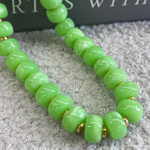 Colorful Chunky Resin Beaded Choker Necklaces for Women | Multicolor Beads, Sturdy Metal Chain, Adjustable, Detachable, Lightweight, Summer Beach Boho, Trendy Statement Jewelry Gift - color: Teal